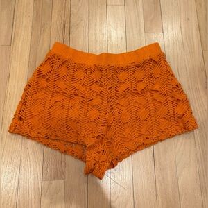 Zara Orange Knitwear Shorts
